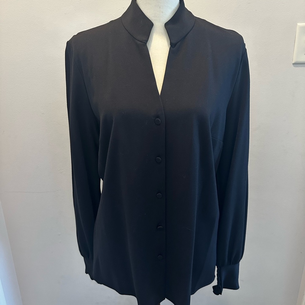 CAbi Black Button Down Shirt - Composer Top #4746 - Medium